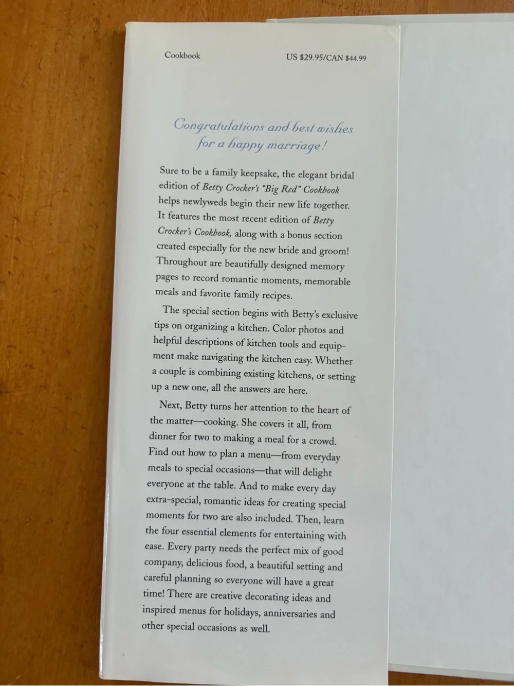 Betty Crocker’s Cookbook Bridal Edition, Hardcover, 576 pages